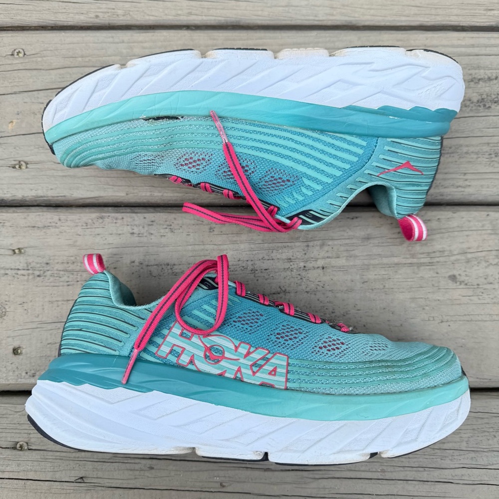 Hoka One One Bondi 6 running shoes in Canton green blue teal slate size 8.5 - Picture 10 of 16